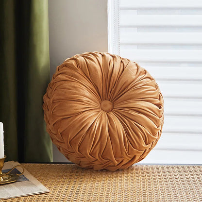 Round Velvet Throw Pillow