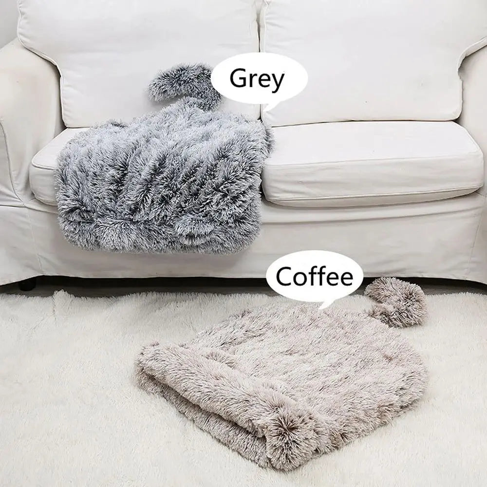 CozzyZoo | Cozy Plush Pet Hideaway Bed - Warm Winter Cat & Dog Sleeping Bag 🐶🐱 pets home